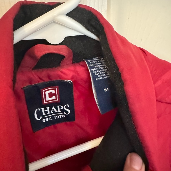 Chaps Men’s Md Red Quilted Vest - Picture 2 of 5